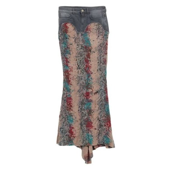 VITELLI Siren Denim Doomboh Maxi Fishtail Skirt - Picture 1 of 6